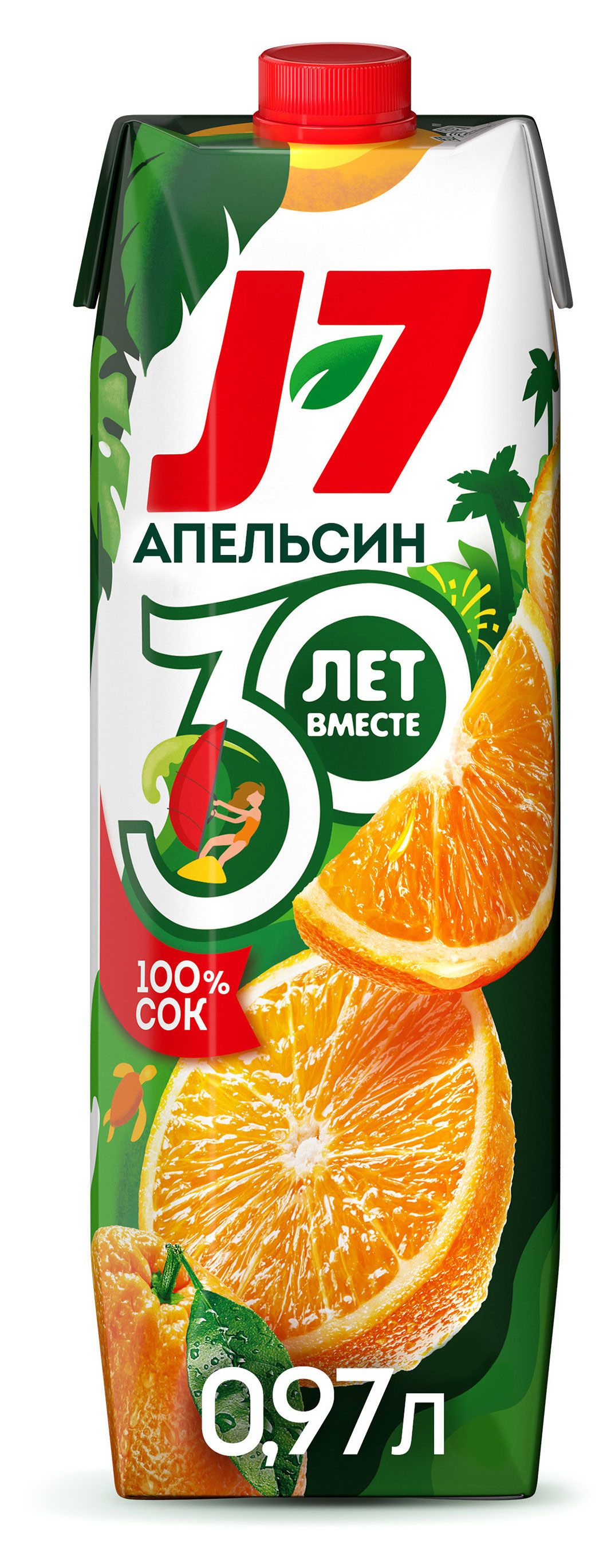 Изображение товара Сок апельсиновый J7 с мякотью, 970 мл