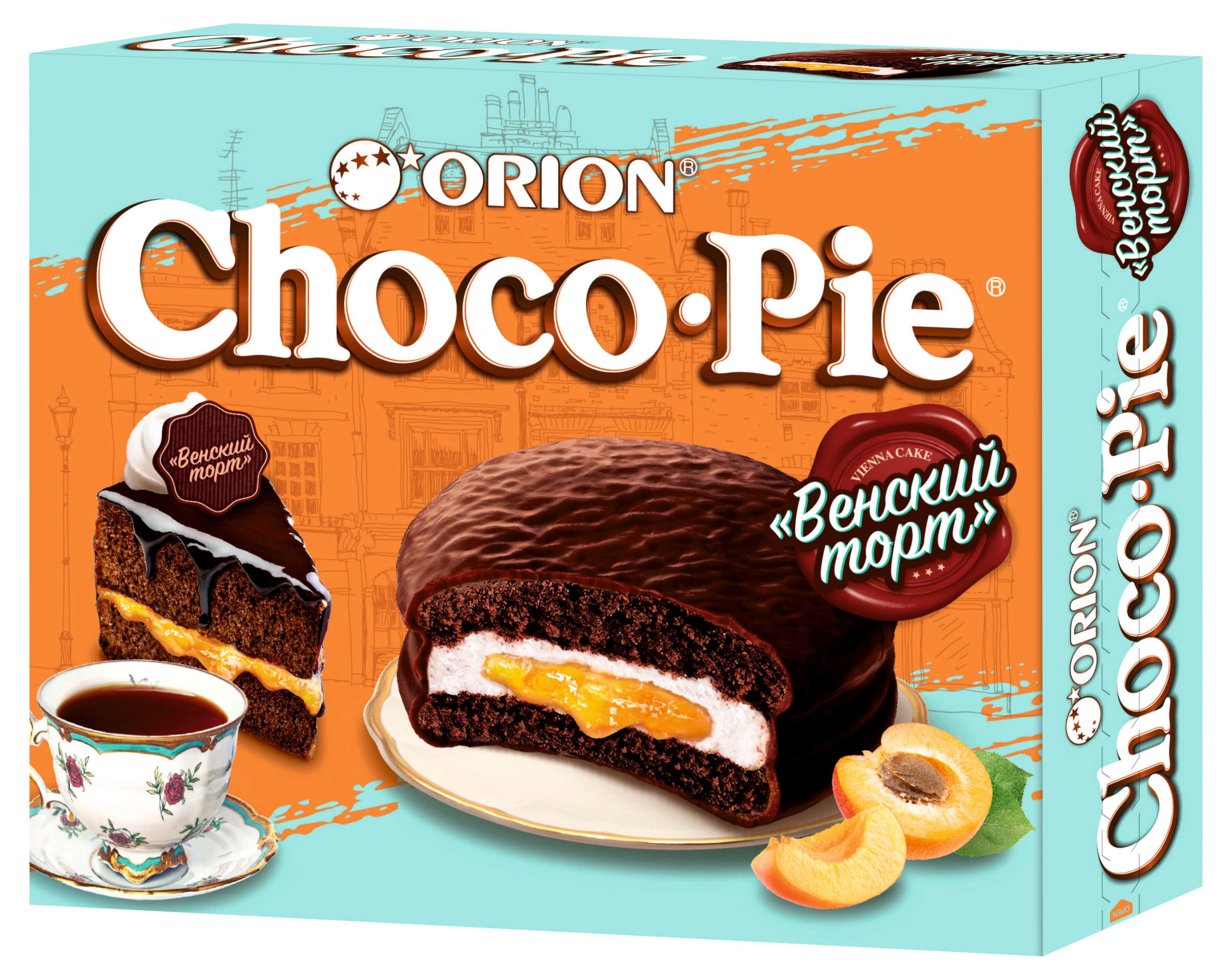 

Пирожное бисквитное Orion Choco Pie Vienna Cake в глазури, 360 г