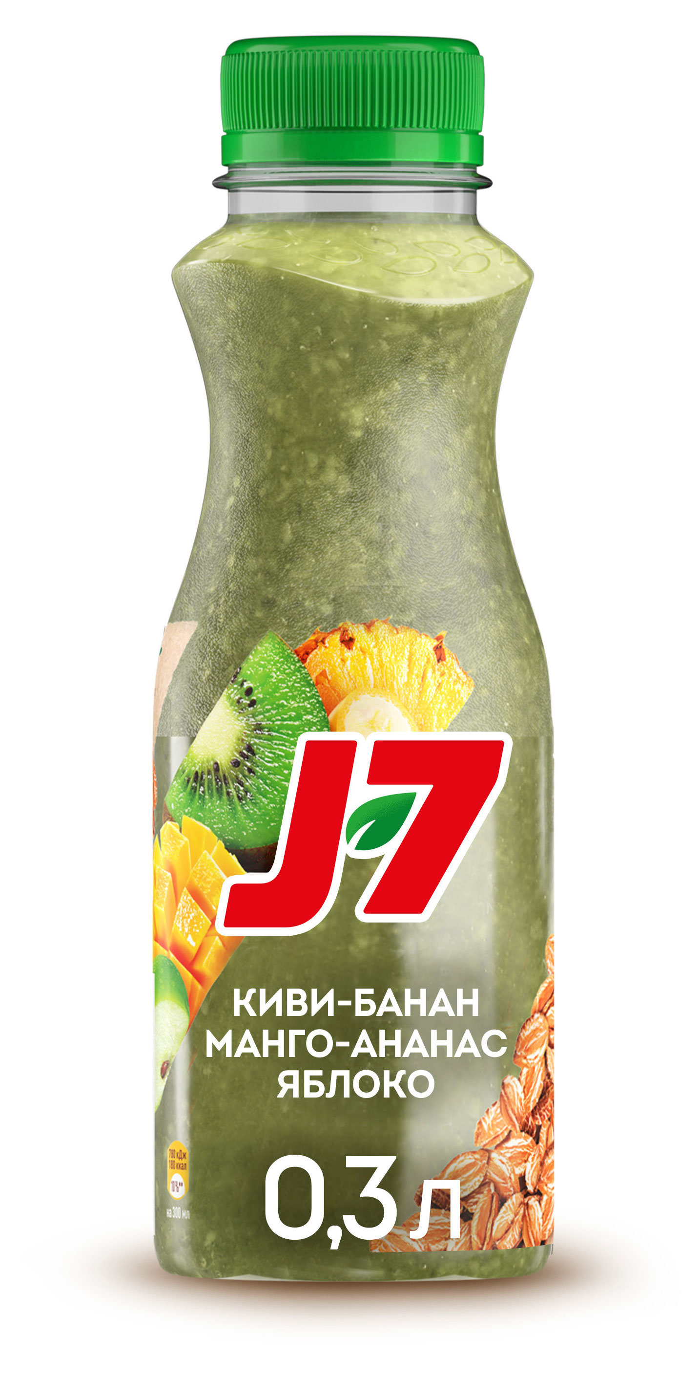 

Продукт питьевой J7 Смузи Полезный завтрак киви яблоко ананас банан манго, 300 мл