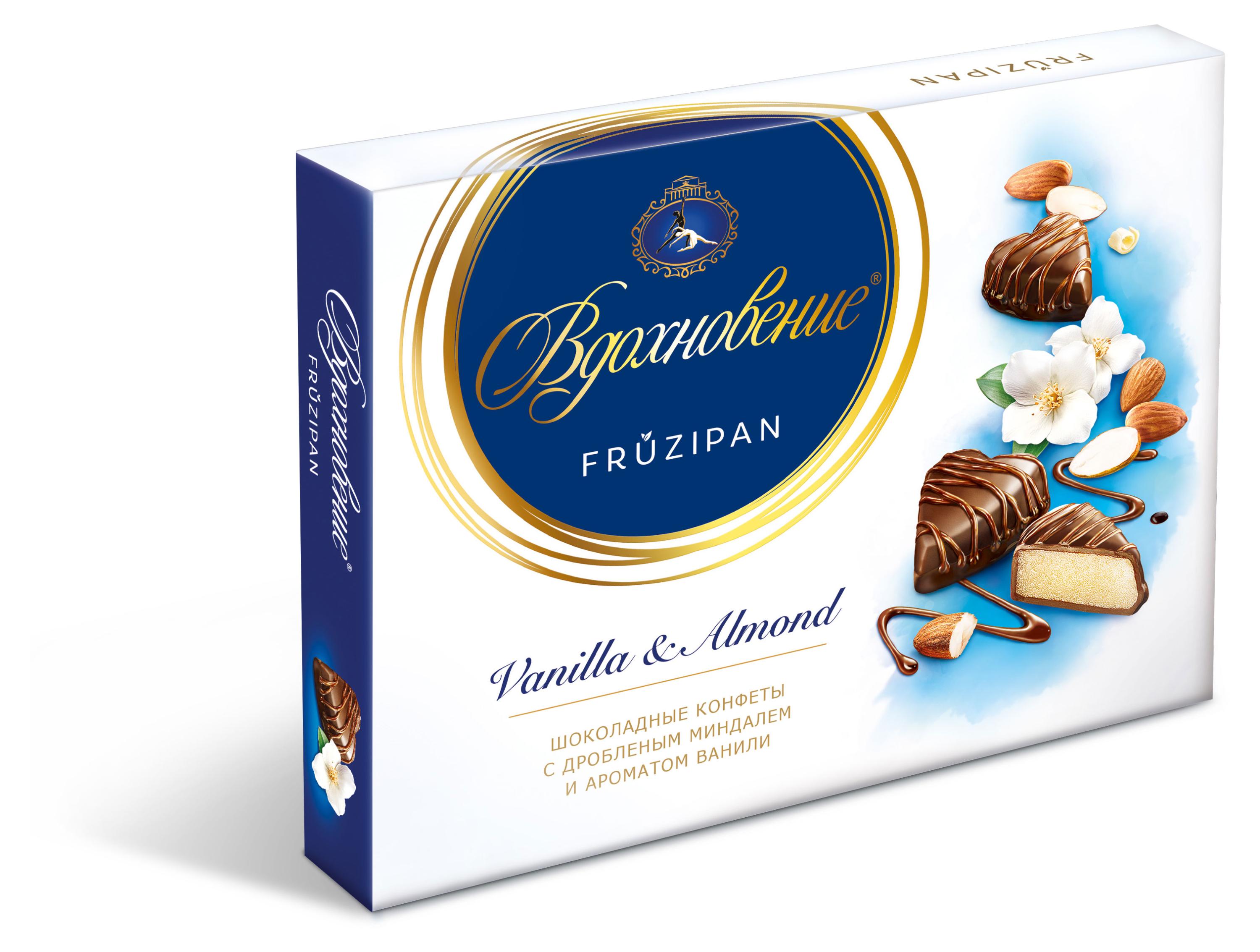 

Шоколадные конфеты Вдохновение Fruzipan дробленый миндалем и ароматом ванили, 145 г