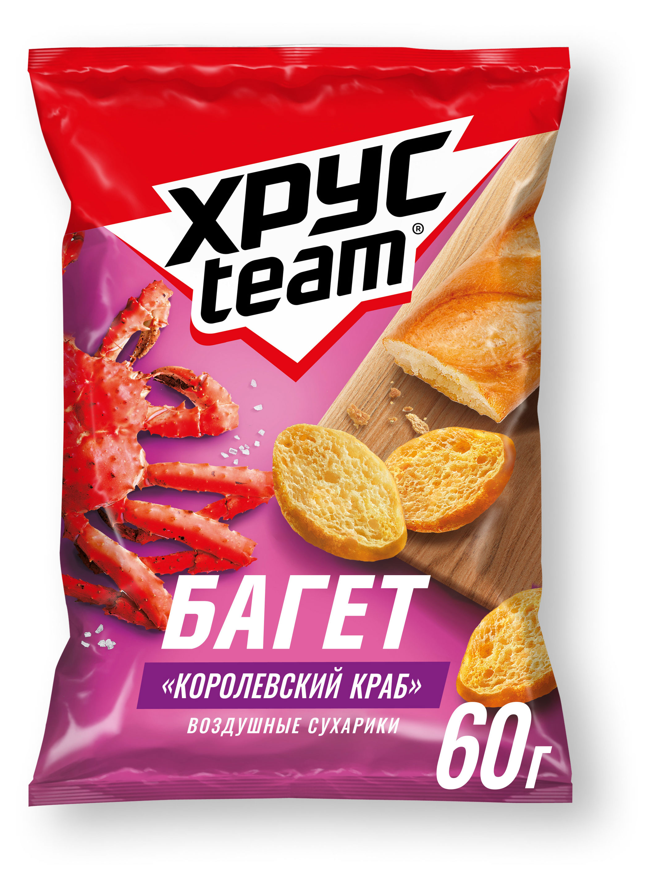 

Сухарики Хрусteam Багет Краб, 60 г