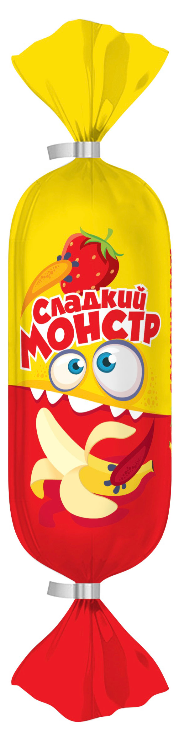

Сладкая сахарная вата Сладкий Монстр со вкусом банана и клубники, 50 г