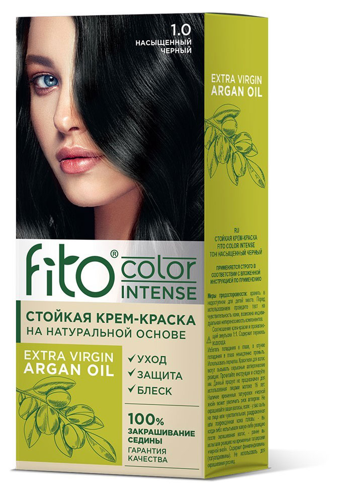 

Крем-краска для волос Фитокосметик Fito Color Intense тон 1.0 Насыщенный черный, 115 мл