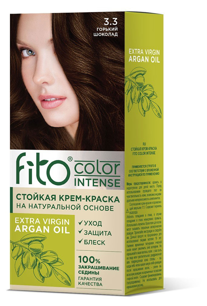 Изображение товара Крем-краска для волос «Фитокосметик» Fito Color Intense тон 3.3 Горький шоколад, 115 мл