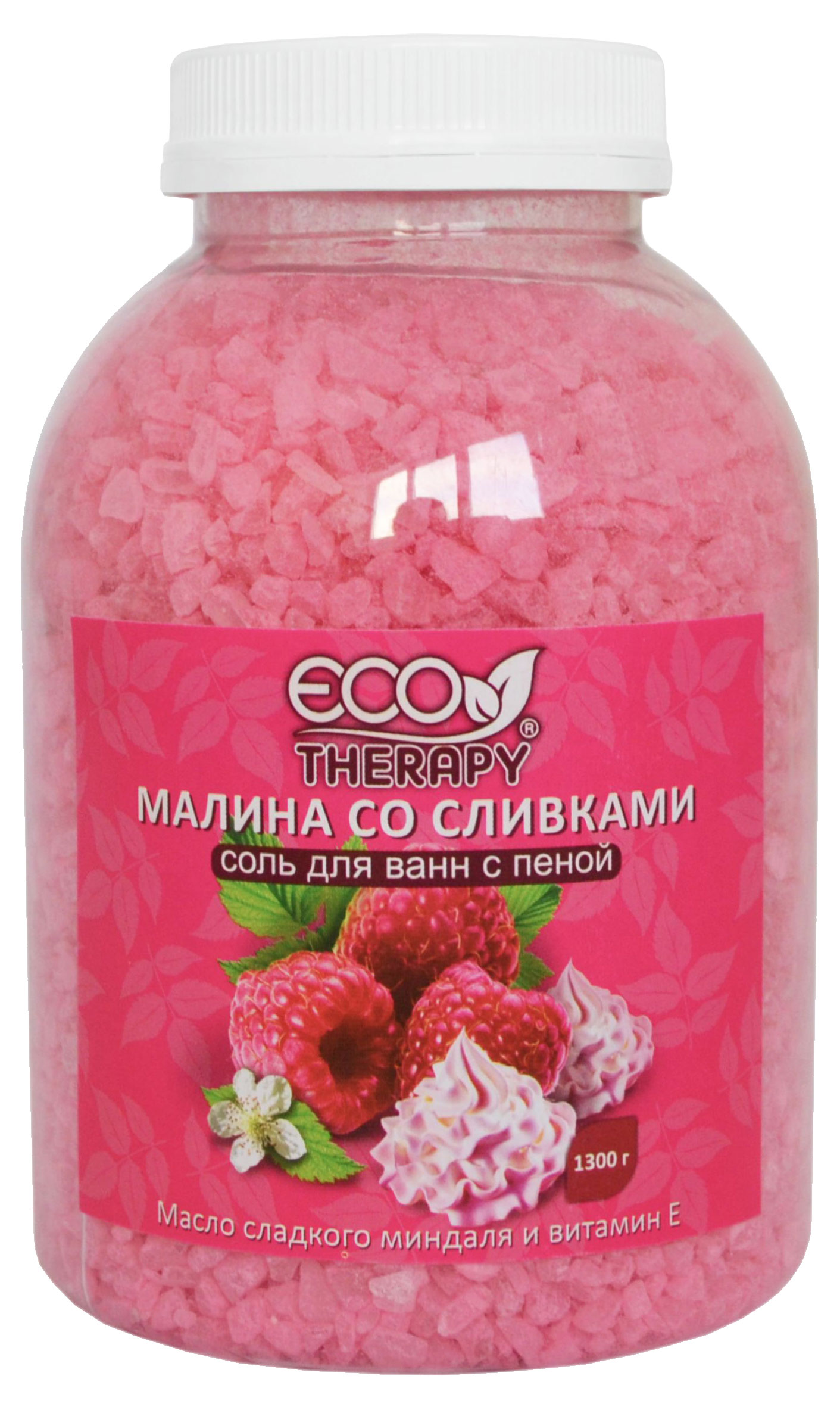 

Соль для ванн с пеной ECO Therapy Малина со сливками, 1,3 кг