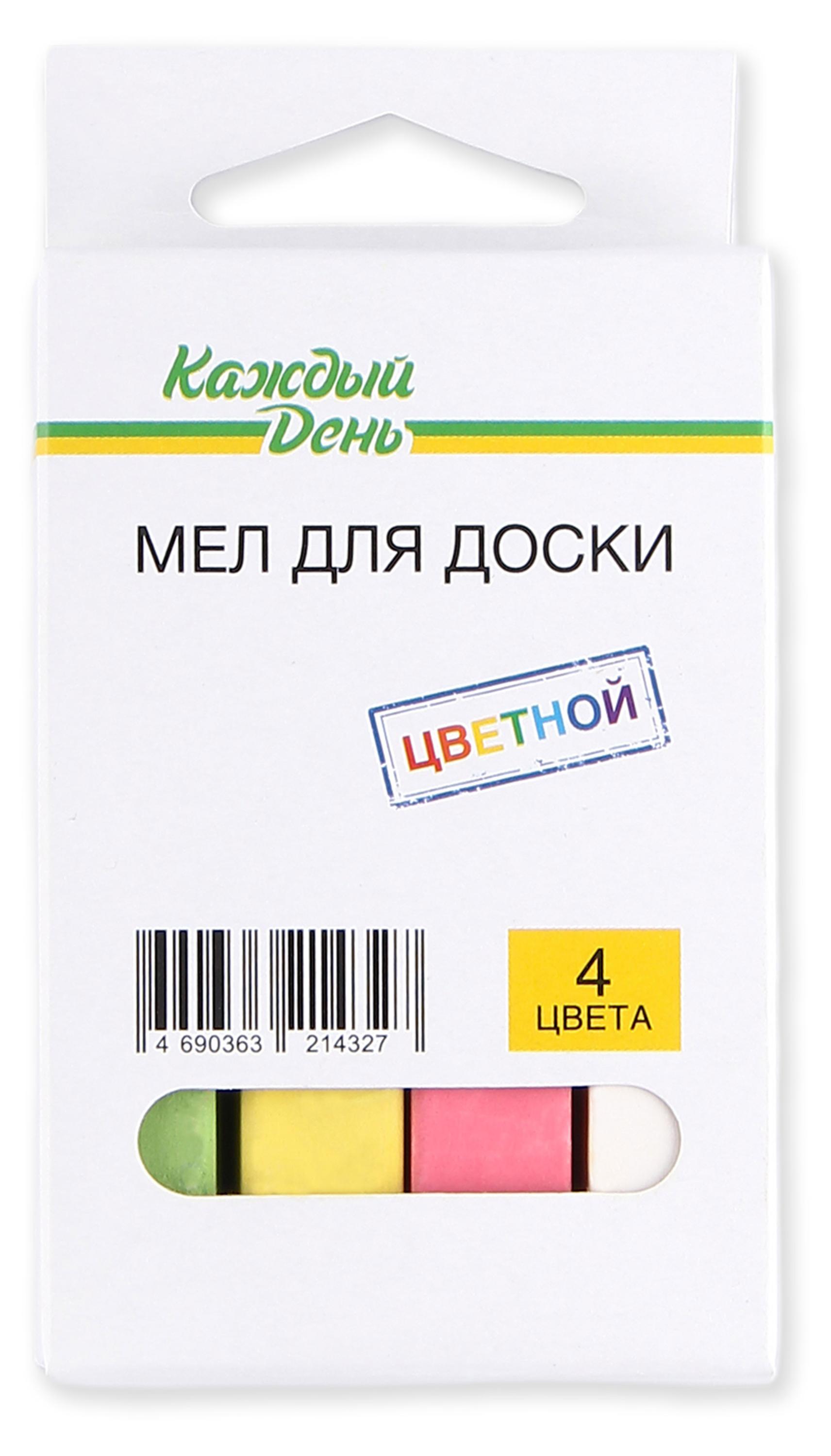 

Цветной мел для доски Каждый день, 4 цвета