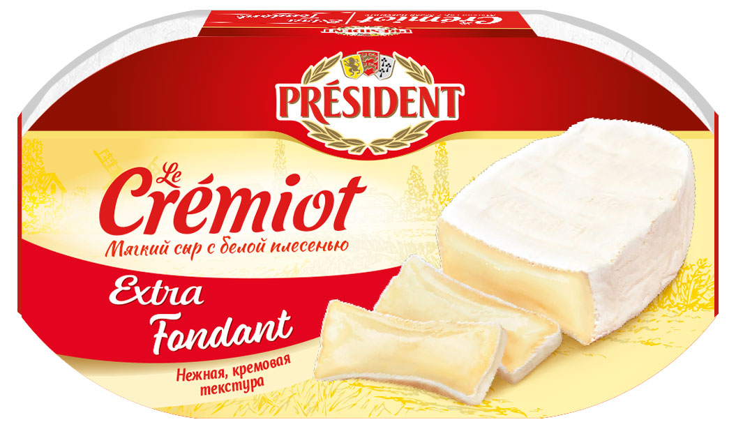 

Сыр мягкий с белой плесенью Cremiot President Extra Fondant кремовый БЗМЖ, 200 г