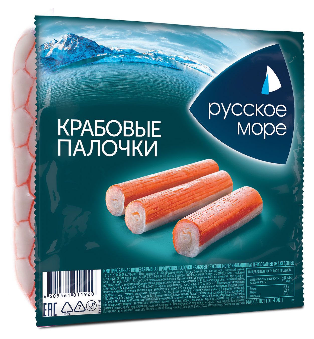 

Крабовые палочки Русское море, 400 г