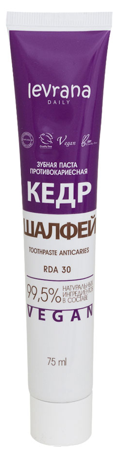 

Зубная паста Levrana Daily Кедр и шалфей противокариесная, 75 мл