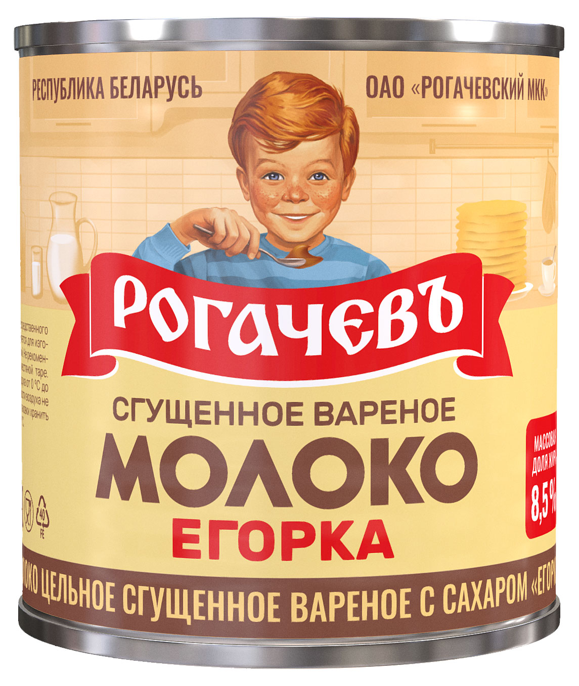

Молоко сгущенное вареное Рогачевъ Егорка с сахаром 8,5% БЗМЖ, 360 г