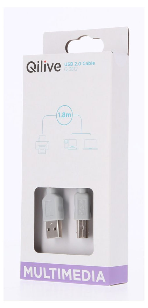 

Кабель Qilive USB A-B, 1,8 м