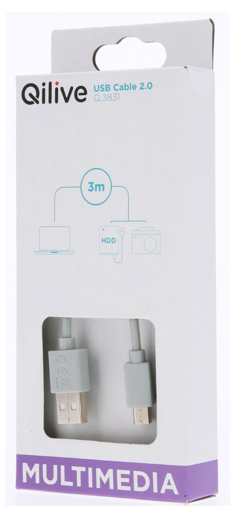 

Кабель Qilive USB A-B MINI, 3 м