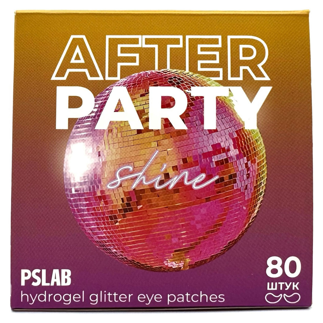 

Глиттер-патчи PSLAB After Party с комплексом витаминов против темных кругов, 80 шт