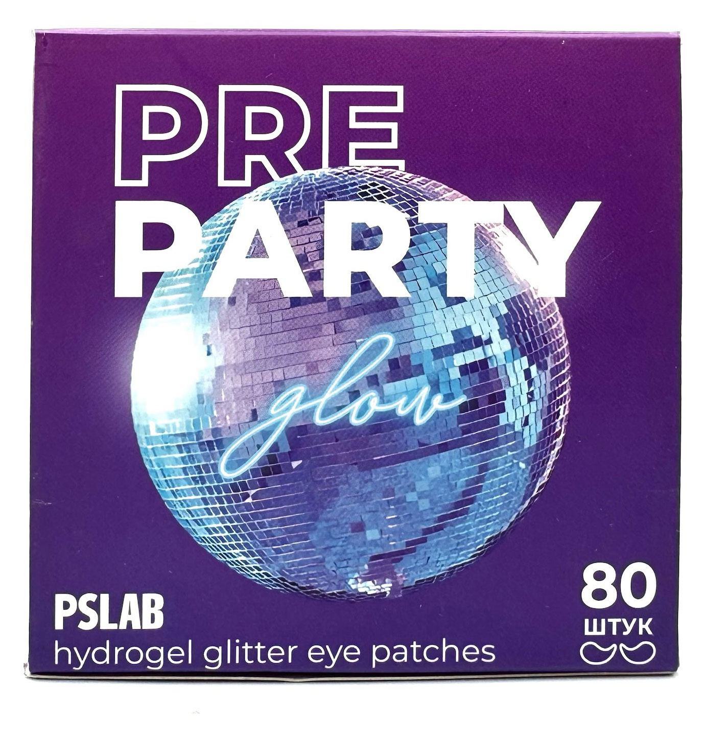 

Глиттер-патчи PSLAB Pre Party с гиалуроновой кислотой для интенсивного увлажнения, 80 шт