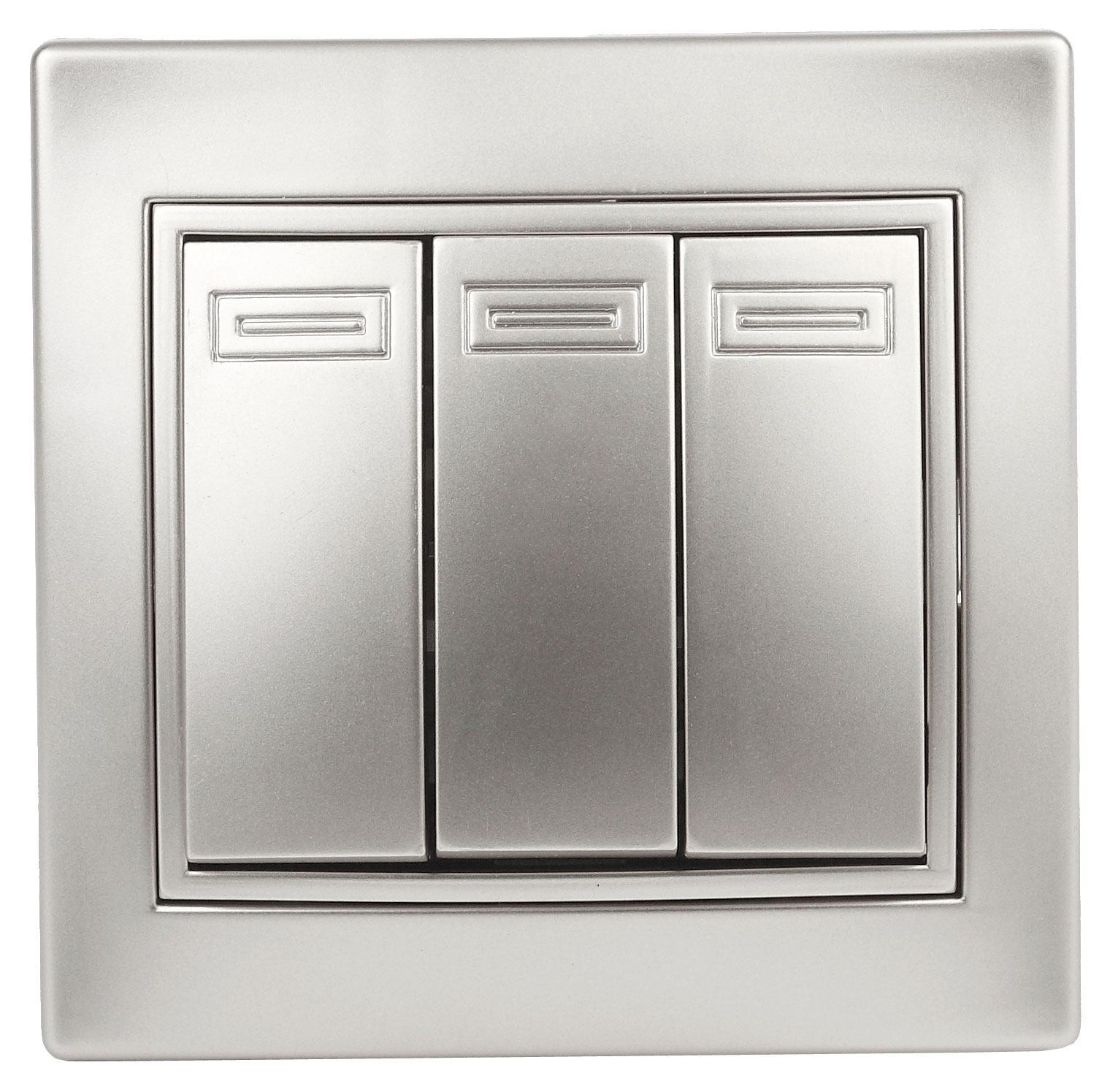 

Выключатель 3-клавишный Intro Plano скрытой установки цвет алюминий