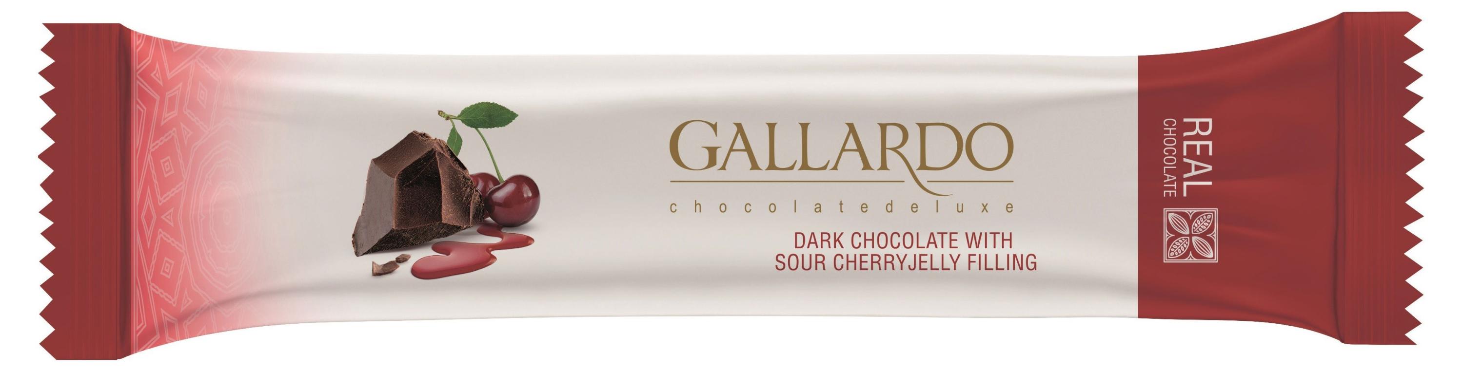 

Шоколад горький Gallardo с начинкой со вкусом вишни, 25 г