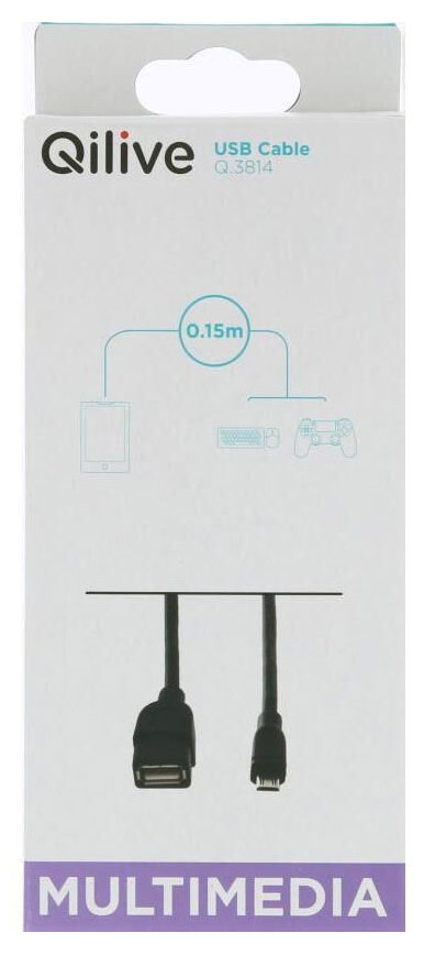 

Адаптер Qilive USB A-MICRO, 150 см