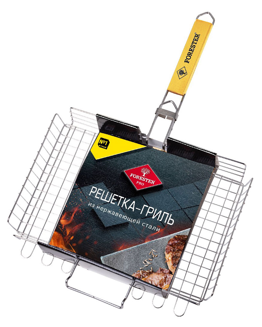 Изображение товара Решетка-гриль FORESTER Pro из нержавеющей стали 26х38 см