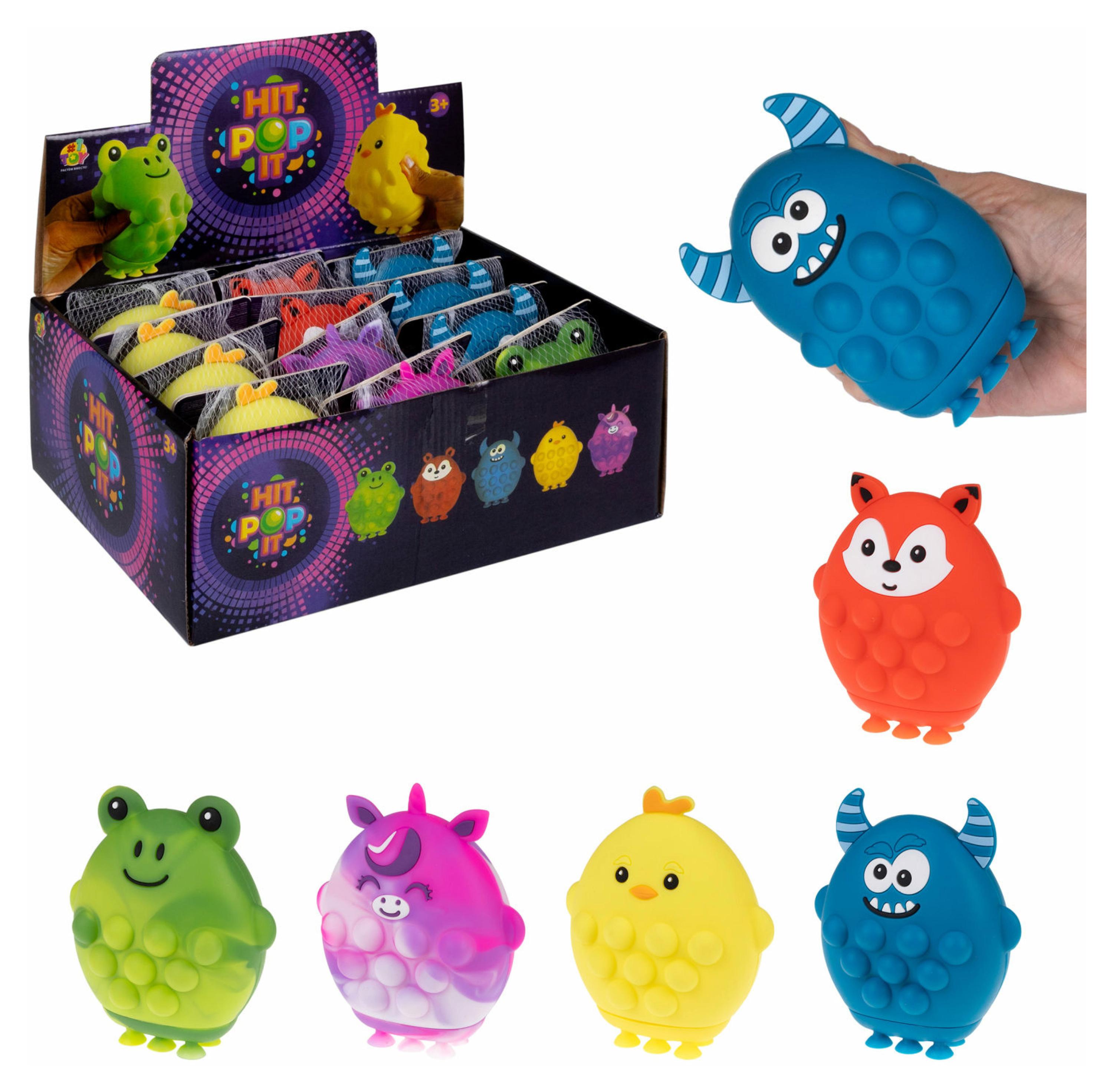 

Игрушка-антистресс 1TOY Жмяка HIT POP IT Животные, 1 шт