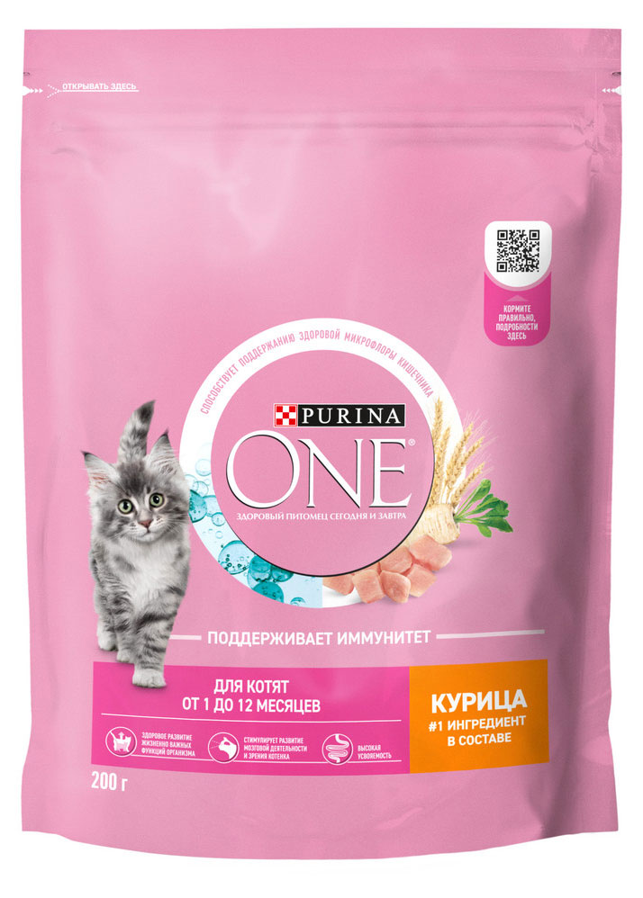 

Сухой корм для котят Purina ONE с курицей, 200 г