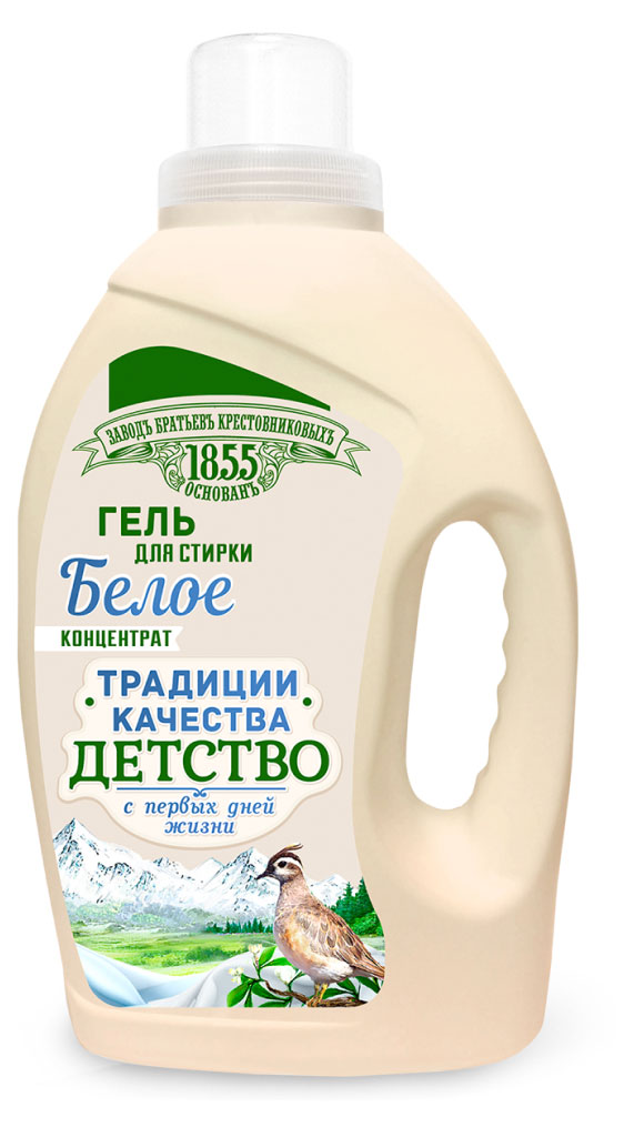

Гель для стирки детских вещей Заводъ Братьевъ Крестовниковыхъ для белого,1,2 кг