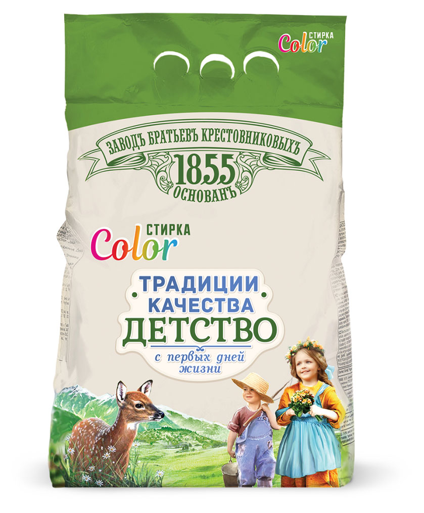 

Стиральный порошок детский Заводъ Братьевъ Крестовниковыхъ Color, 2,4 кг