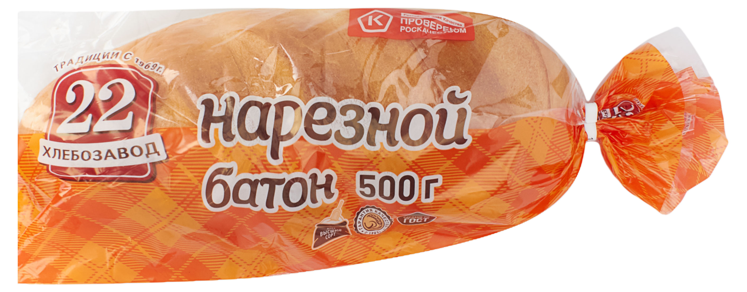 

Батон пшеничный нарезной Хлебозавод 22 ГОСТ, 500 г
