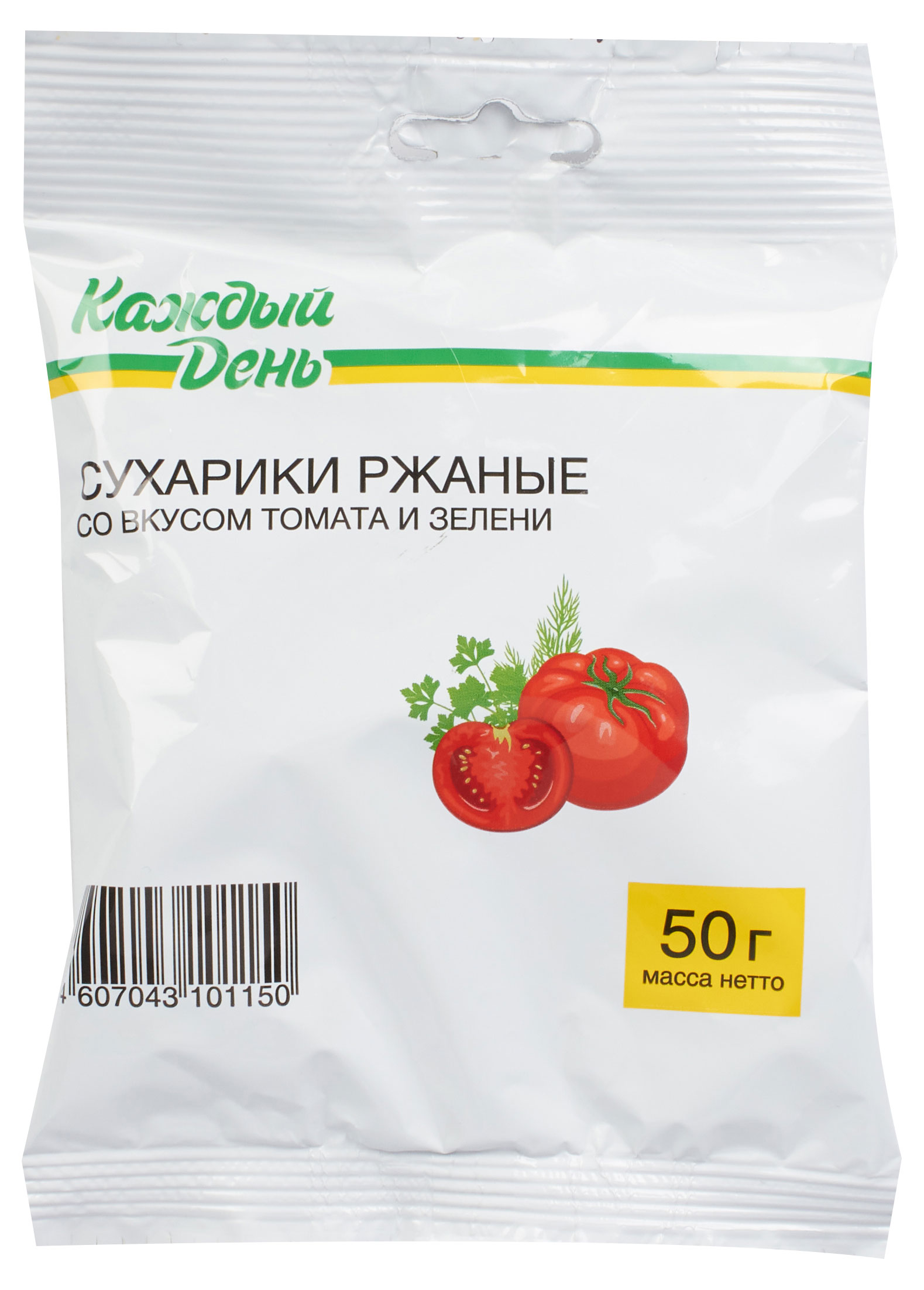 

Сухарики Каждый День томат и зелень, 50 г