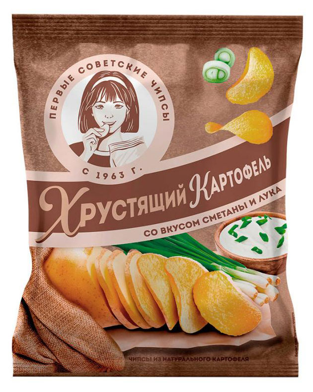 

Чипсы Хрустящий картофель со вкусом сметаны и лука, 40 г