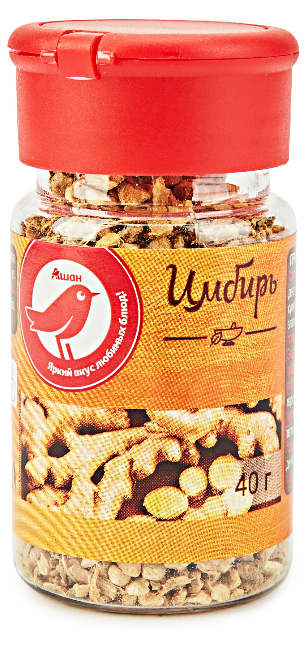 

Имбирь кусочки АШАН Красная птица, 40 г