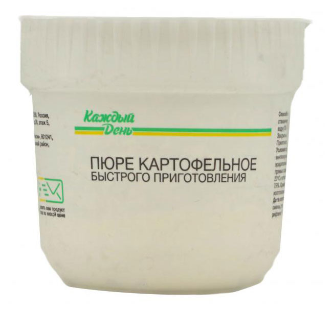 

Пюре картофельное Каждый день быстрого приготовления с гренками, 40 г