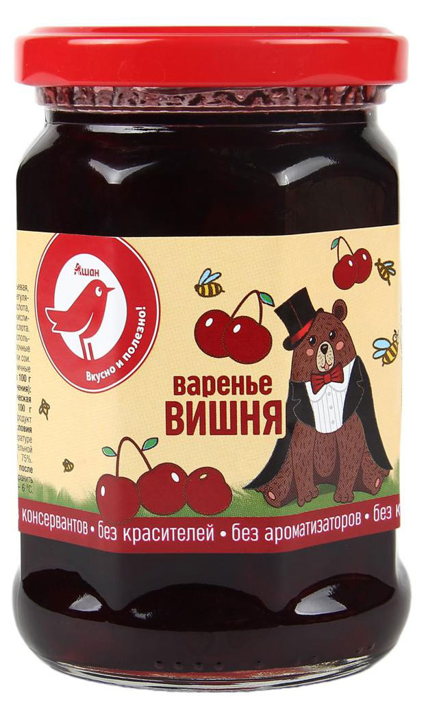 

Варенье АШАН Красная птица вишневое, 380 г