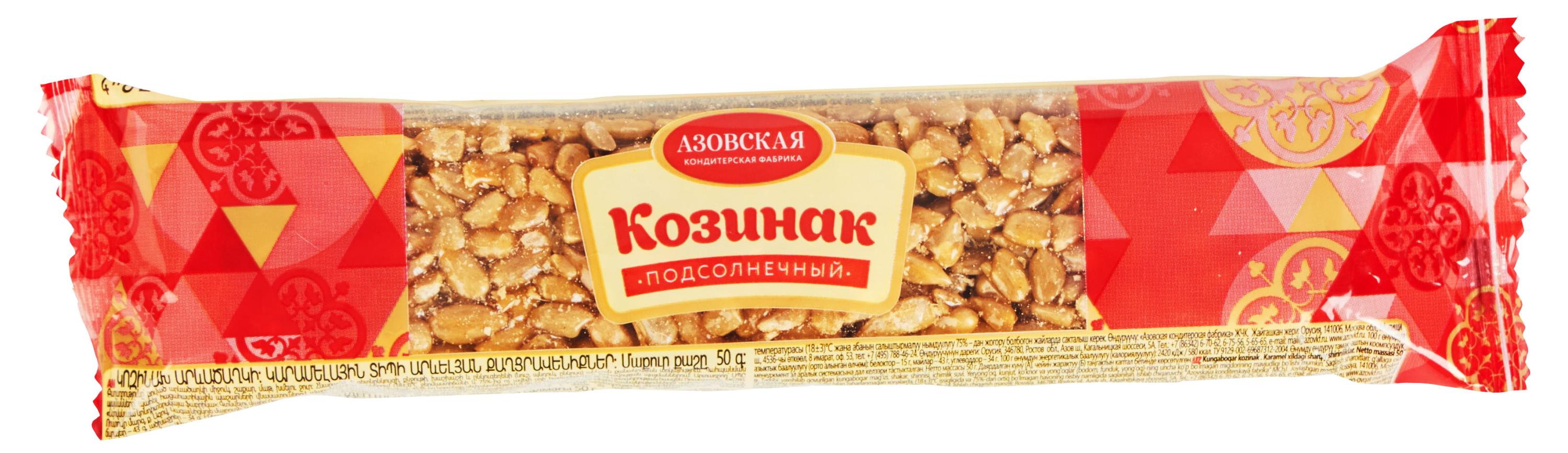 

Козинак Азовская кондитерская фабрика подсолнечный батончик, 50 г