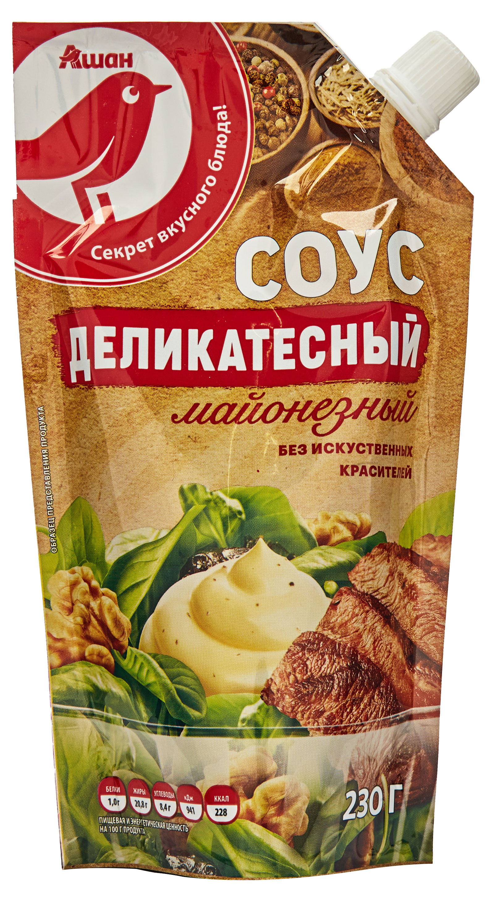 

Соус майонезный АШАН Красная птица деликатесный, 230 г