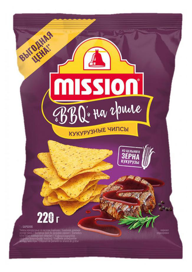 

Чипсы кукурузные Mission BBQ на гриле, 220 г