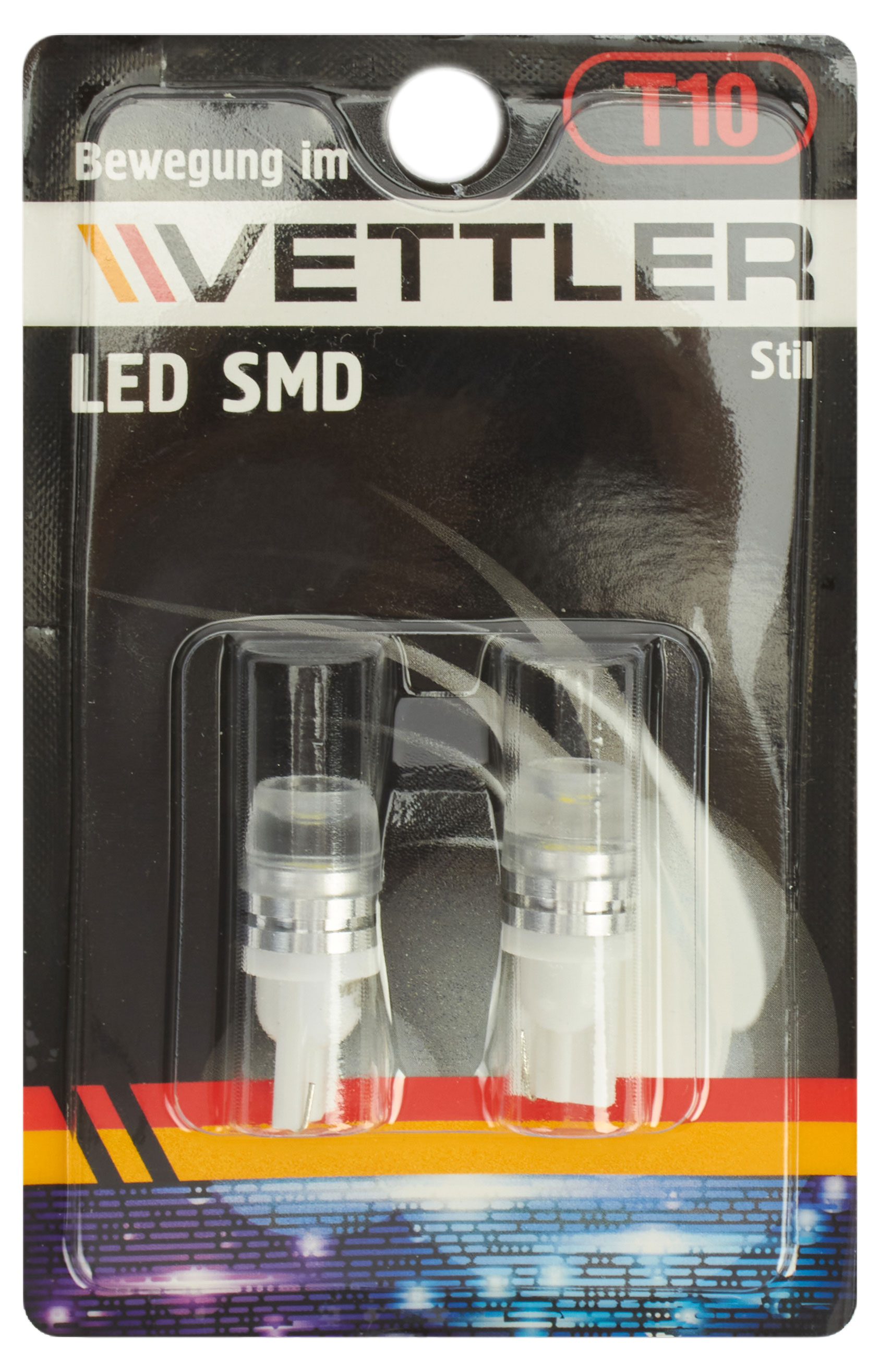 

Лампа диодная Vettler 12V T10-1HP линза 175 люмен белая, 2 шт