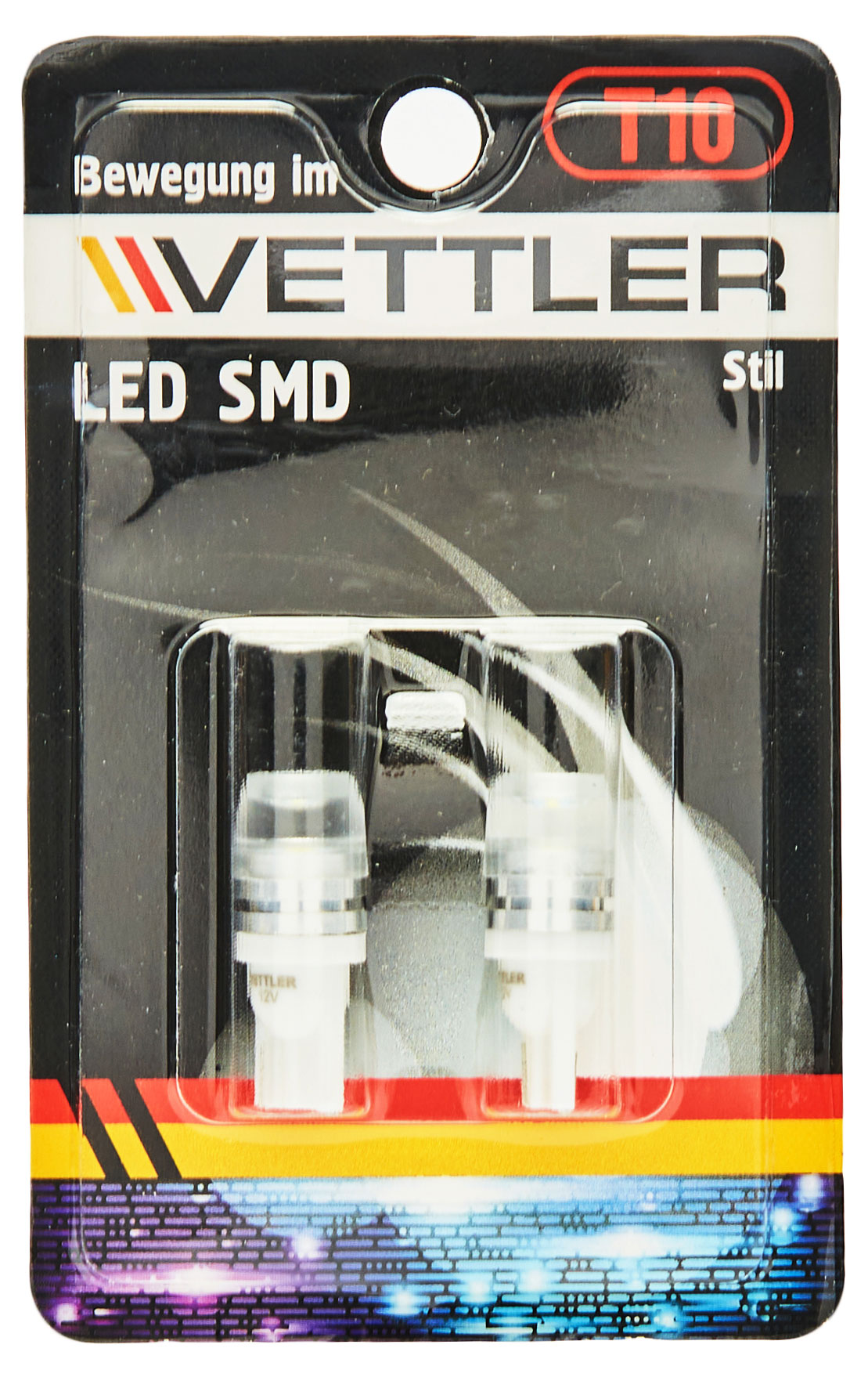 

Лампа диодная Vettler 12V T10-1HP линза 90 люмен белая, 2 шт