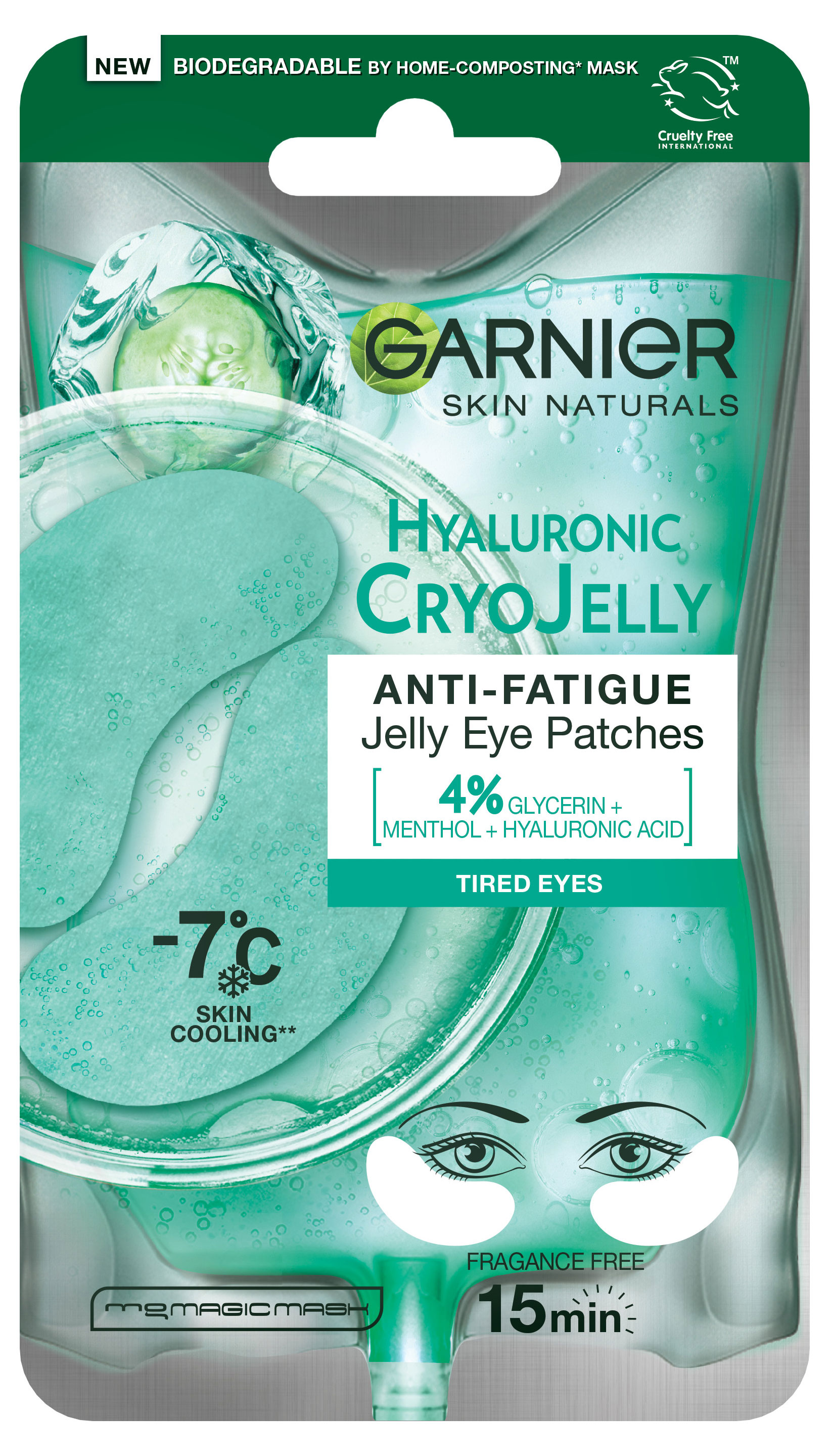 

Патчи тканевые для глаза Garnier Skin Naturals Эксперт+ Крио Гель, 5 г