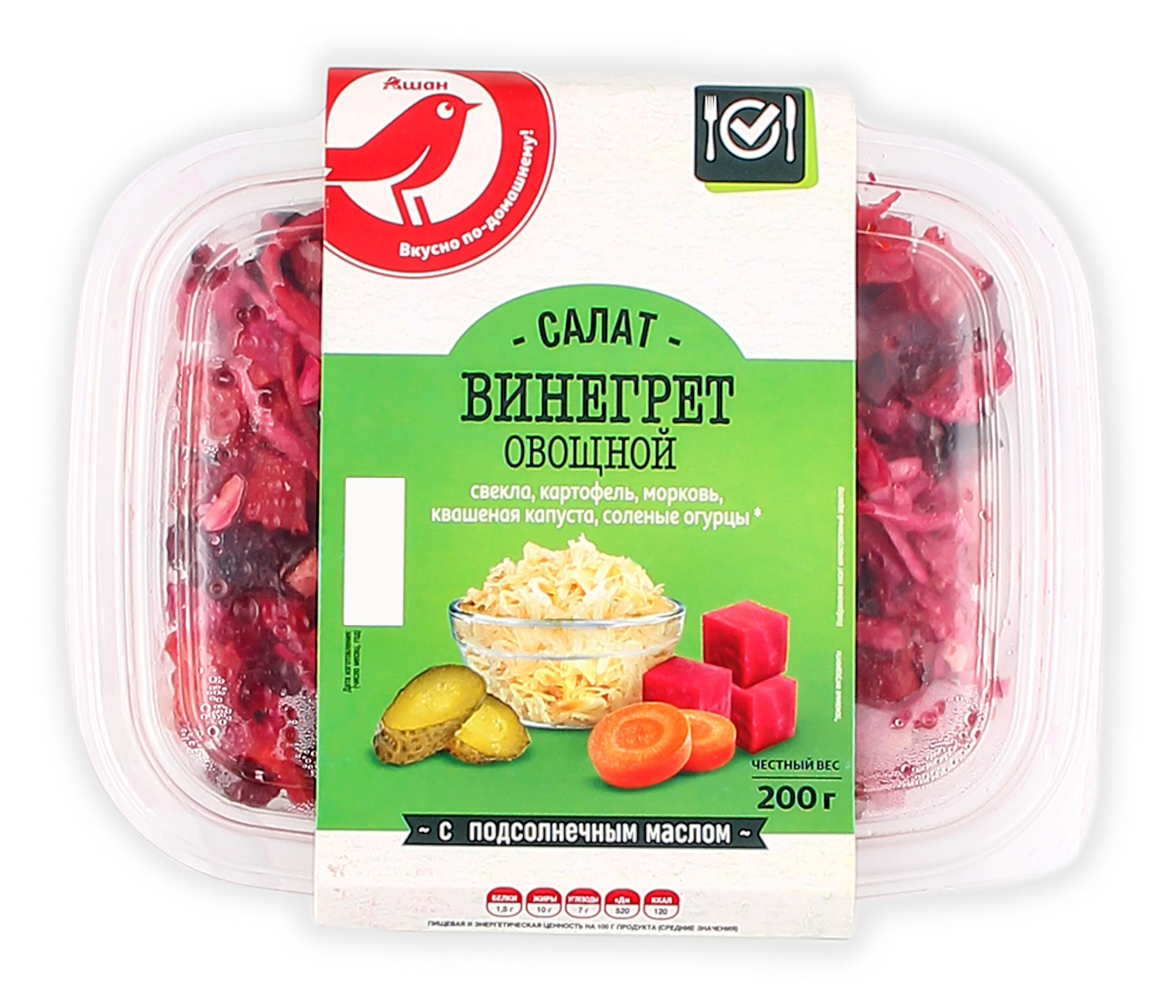 

Салат АШАН Красная птица Винегрет овощной, 200 г