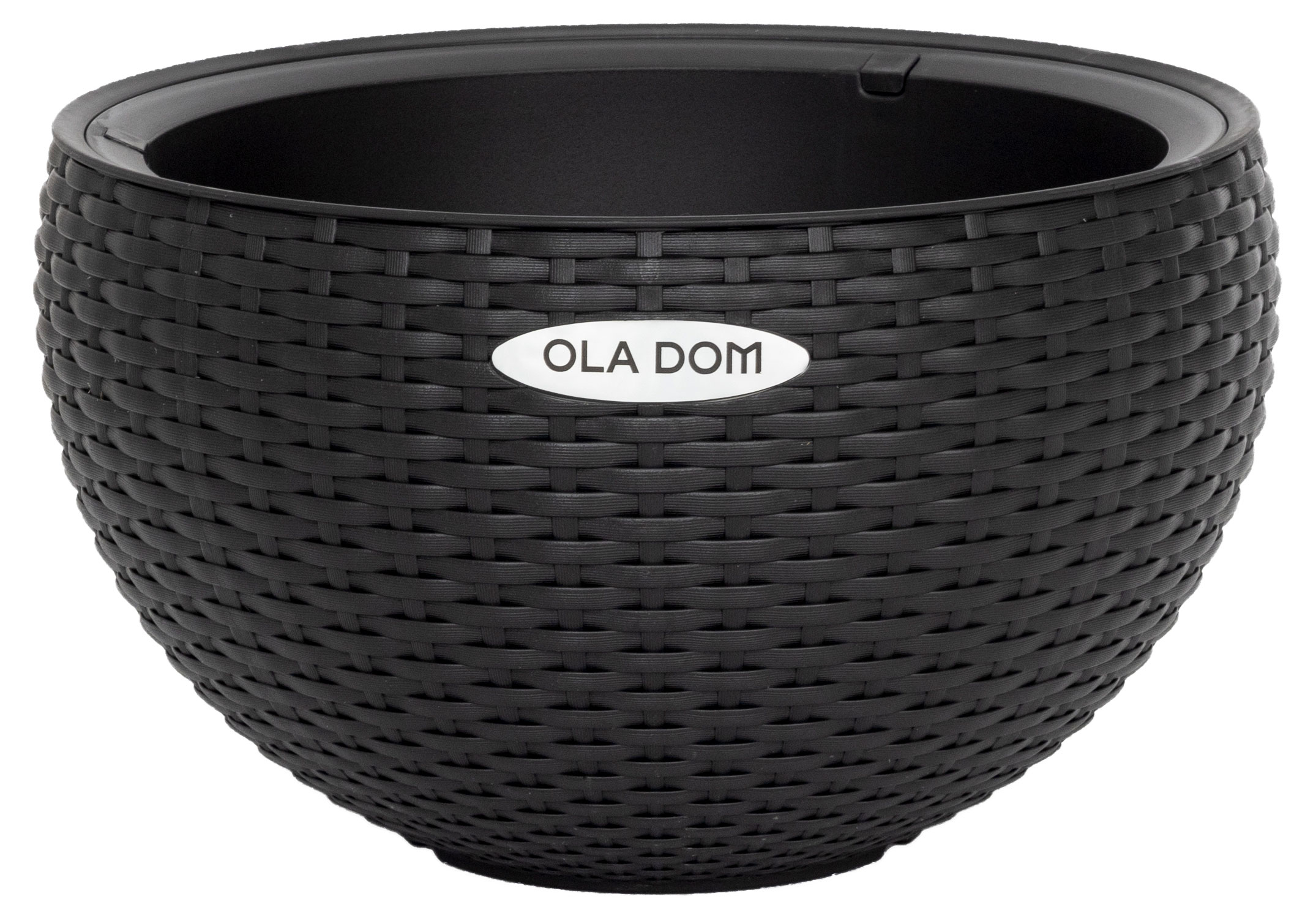 Изображение товара Кашпо OLA DOM Rattan Антрацит, d 34 см