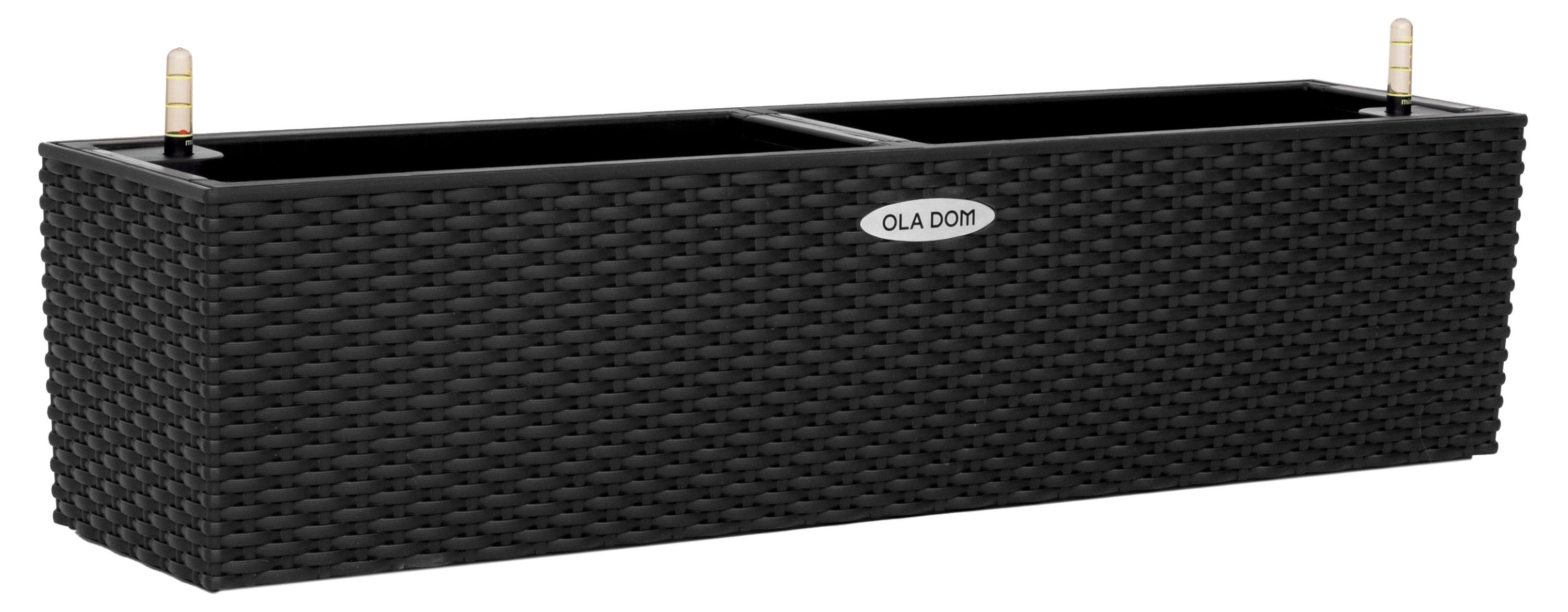 Изображение товара Ящик балконный OLA DOM Rattan Антрацит с системой автополива