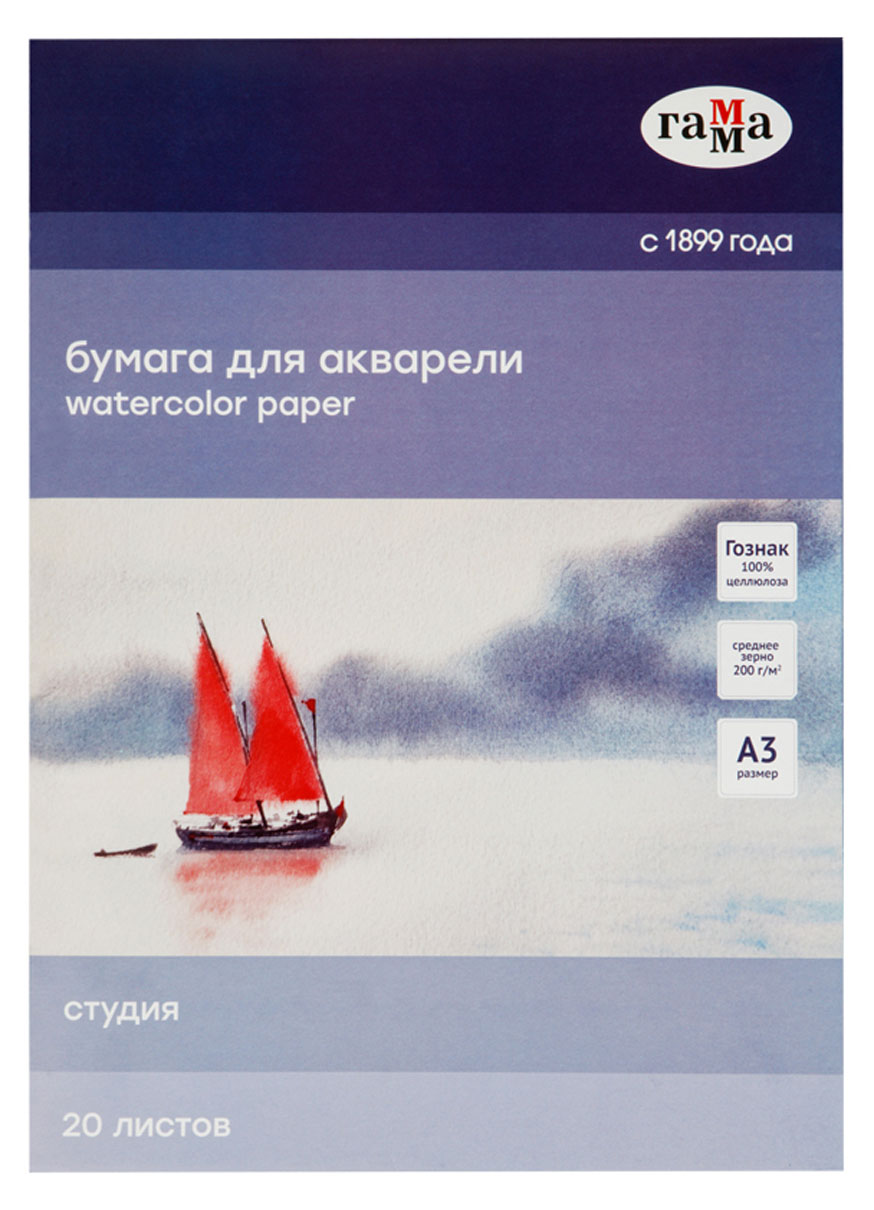 

Папка для акварели Гамма Студия А3, 20 л