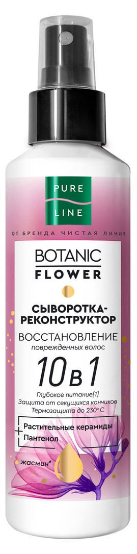 

Сыворотка-реконструктор для волос Чистая Линия реконструкция и защита с керамидами эфирными маслами и пантенолом, 160 мл