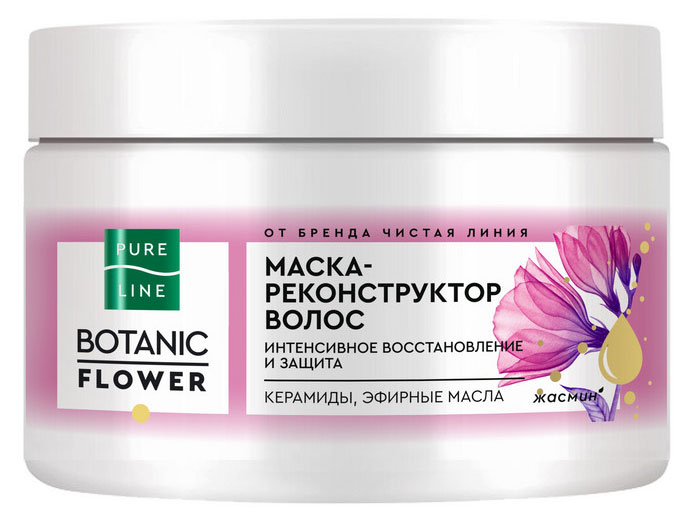 

Маска-реконструктор для волос Чистая Линия реконструкция и защита с керамидами эфирными маслами и пантенолом, 300 мл