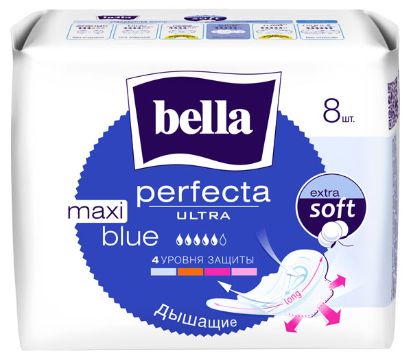 

Прокладки гигиенические Bella Perfecta Ultra Maxi Blue, 8 шт
