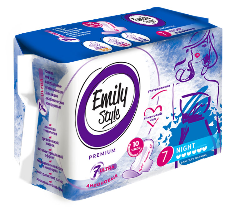 

Прокладки гигиенически Emily Style premium night ультратонкие удлиненные, 7 шт
