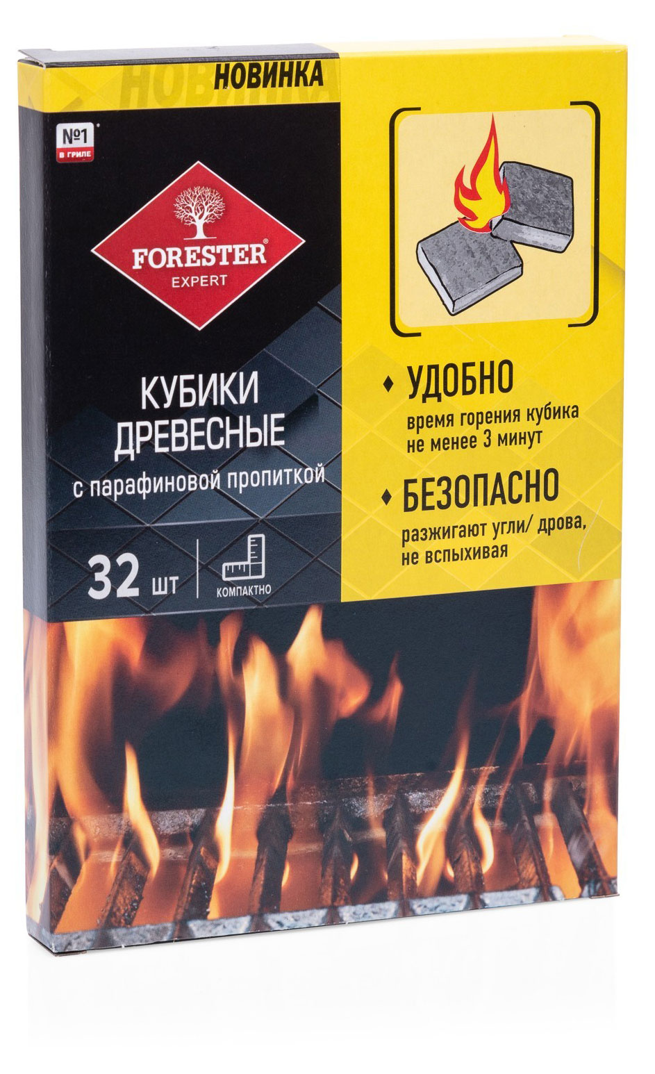 

Кубики древесные FORESTER растопочные, 32 шт