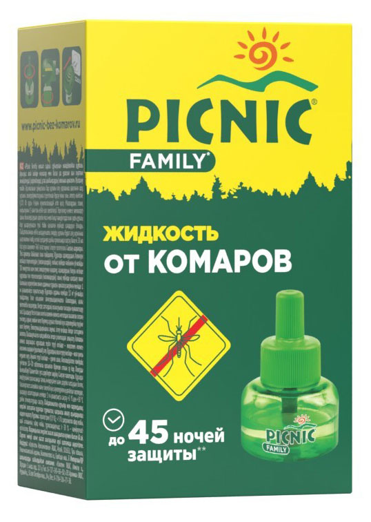 

Жидкость от комаров Picnic Family 45 ночей, 30 мл