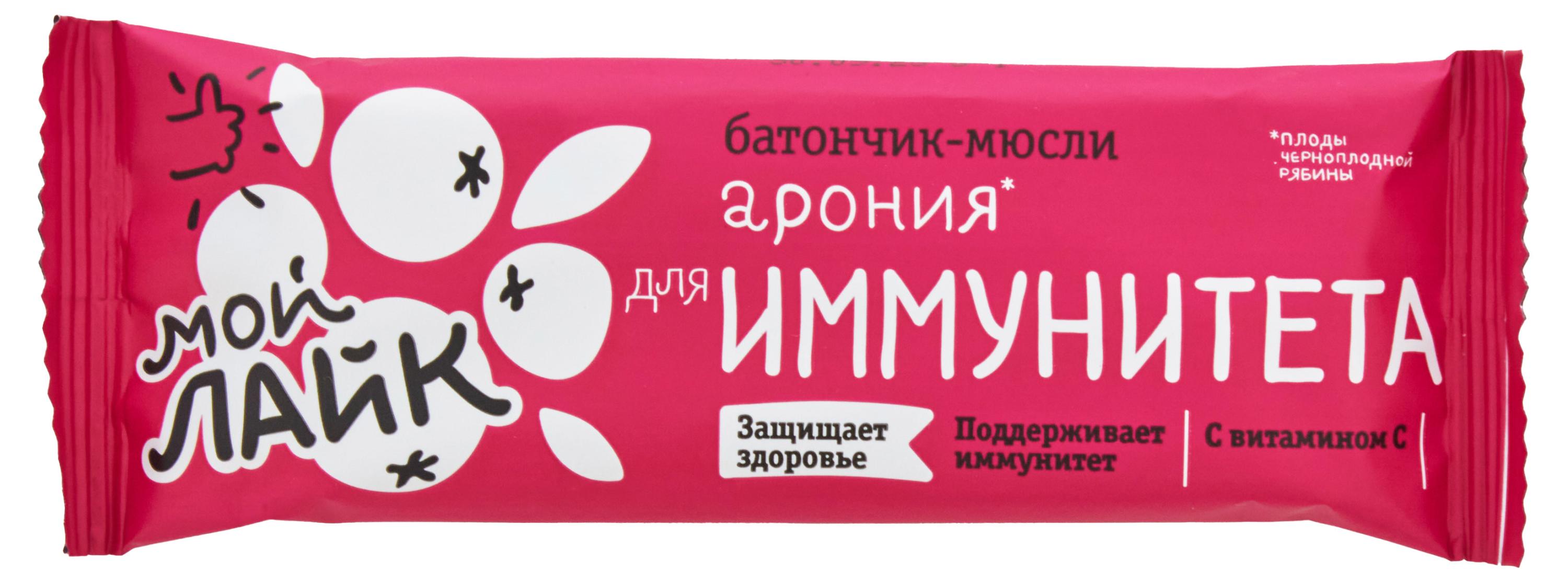 

Батончик злаковый Мой Лайк арония для иммунитета, 25 г