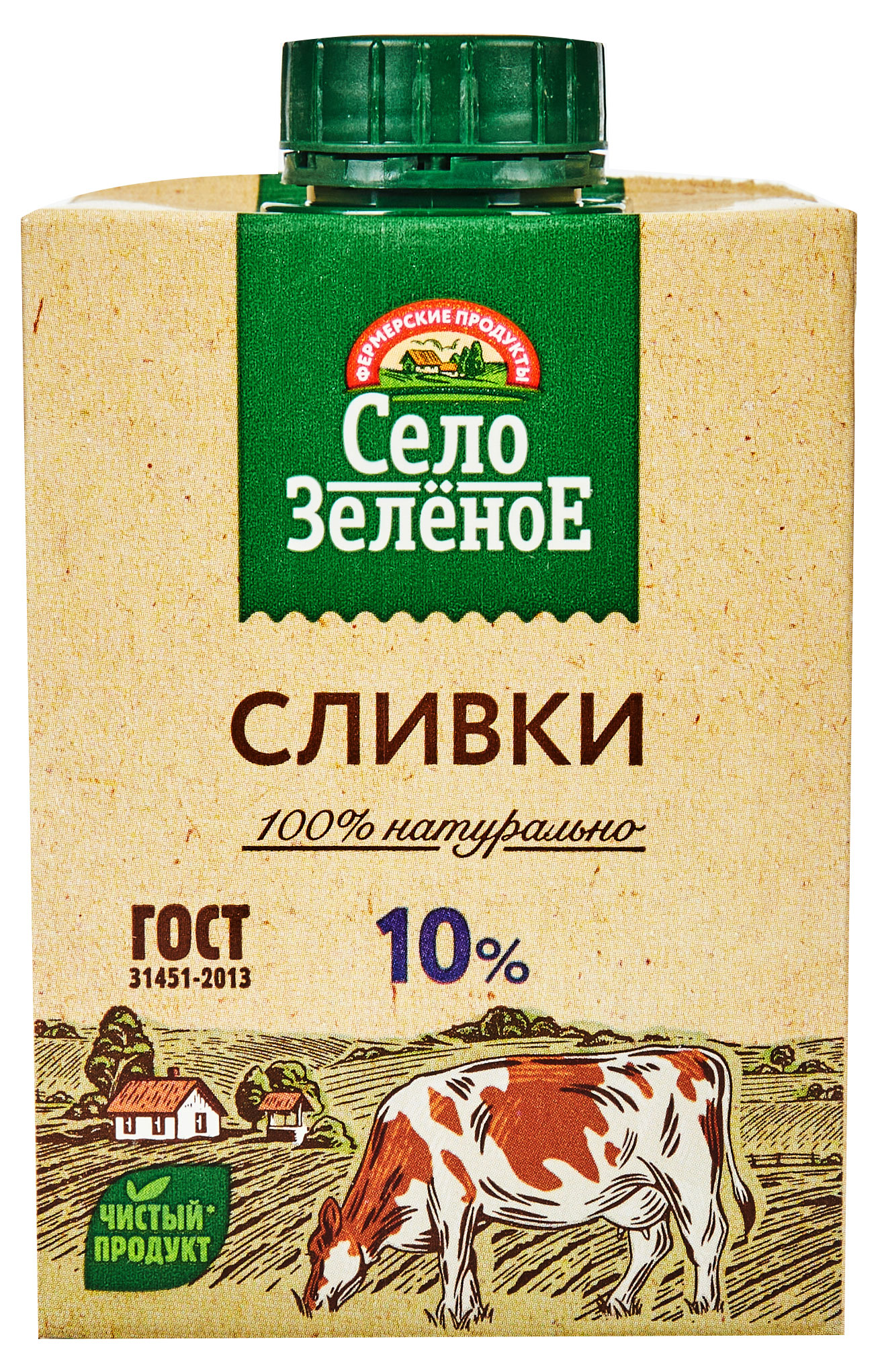

Сливки стерилизованные питьевые Село Зелёное нормализованные 10% ГОСТ БЗМЖ, 500 г